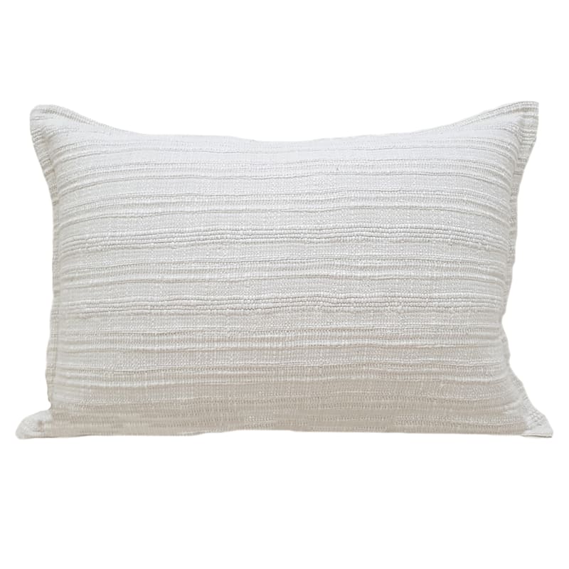 Honeybloom White Striped Slub Throw Pillow 14x20
