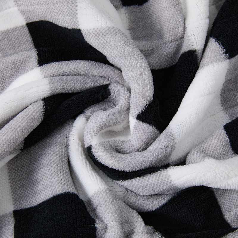 White & Black Buffalo Check Plush Electric Throw Blanket, 50x60