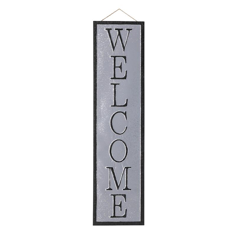 Welcome Gray Galvanized Metal Wall Art Welcome Gray Galvanized Metal Wall Art