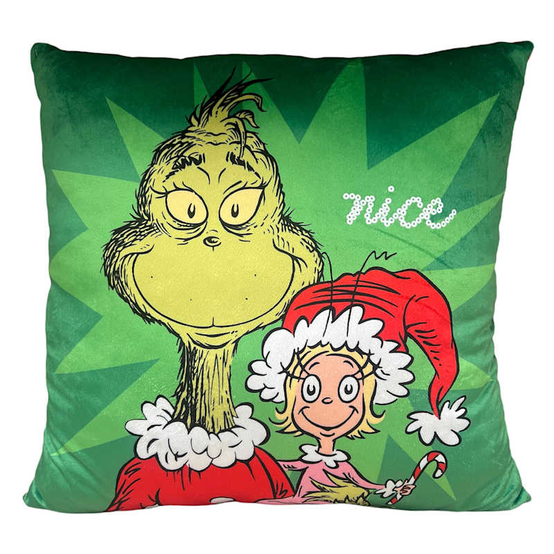 Grinchy or Nice Reversible Pillow 18 Holiday Fun At Home