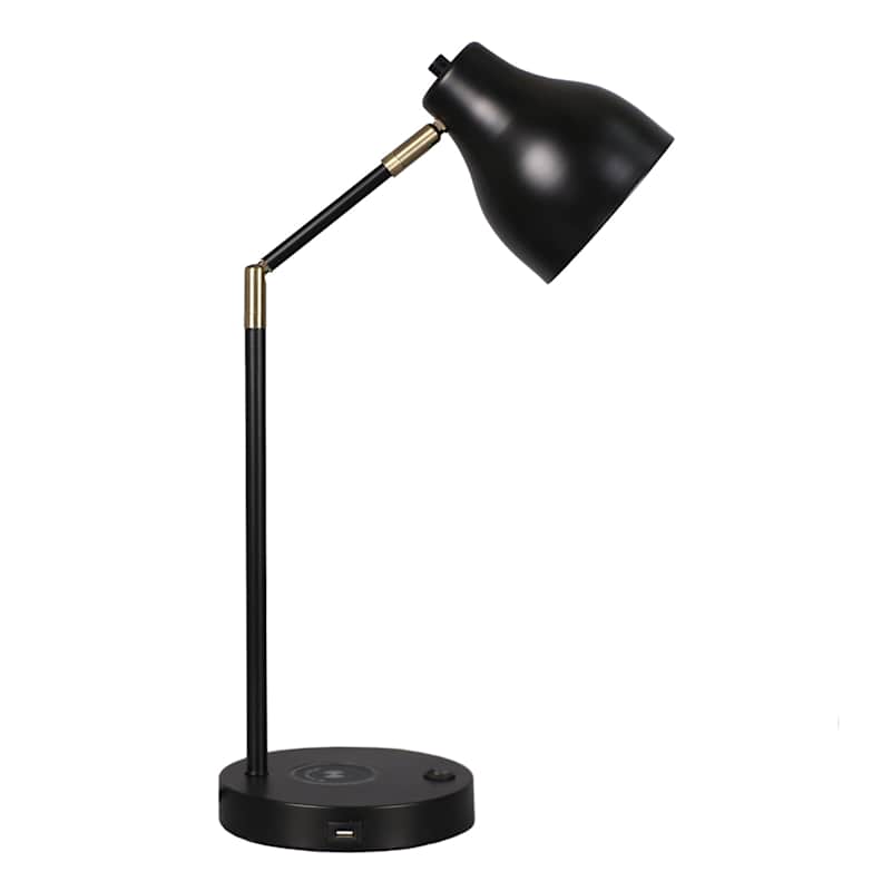 Black Tech Desk Lamp with Wireless Charging Base 20