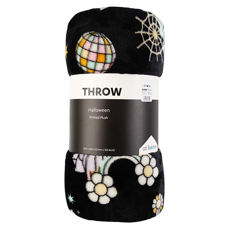 Groovy Ghosts Plush Throw Blanket, 50x60