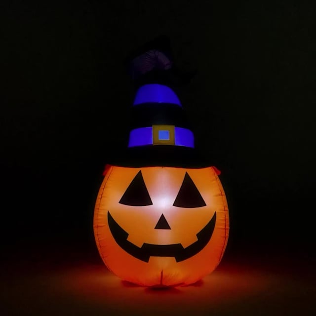 Video of Jack-o'-Lantern with Witch Hat Halloween Inflatable, 4''