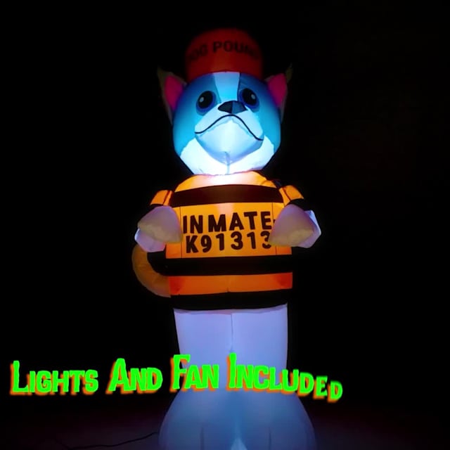 Video of Prisoner Dog Halloween Inflatable, 4''